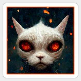 Scary evil cat Sticker